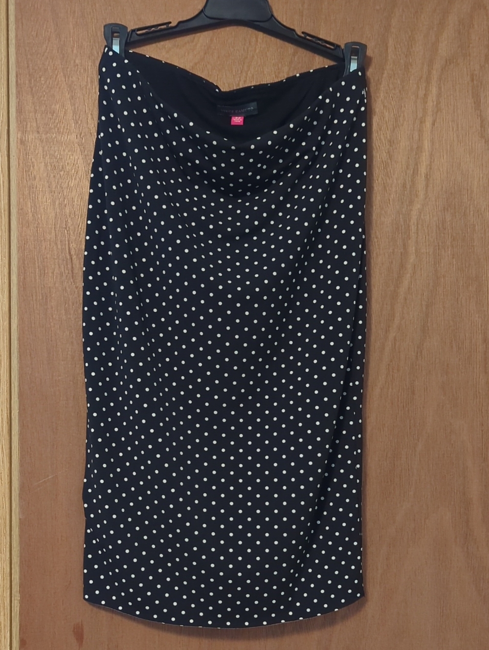 Vince Camuto Black Polka Dot Midi Skirt